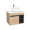 Aachen Badkamermeubel 65 cm Dorado - Onderkast MDF - Softclose semi handgreep 1 deur Inclusief Toledo keramische waskom met wastafelblad