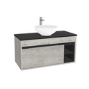 Aachen Badkamermeubel 100 cm Lissabon - Onderkast MDF - Softclose semi handgreep 2 deuren Inclusief Toledo keramische waskom met wastafelblad