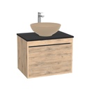 Oberhausen Badkamermeubel 65 cm Dorado - Onderkast MDF - Softclose semi handgreep 1 lade Inclusief Toledo keramische waskom met wastafelblad