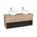 Pohlheim Badkamermeubel 120 cm Dorado - Onderkast MDF - Softclose greeploos 1 lade1 Inclusief Toledo keramische waskom met wastafelblad