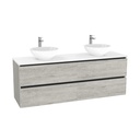 München Badkamermeubel 160 cm Lissabon - Onderkast MDF - Softclose greeploos 4 lades Inclusief Toledo keramische waskom met wastafelblad