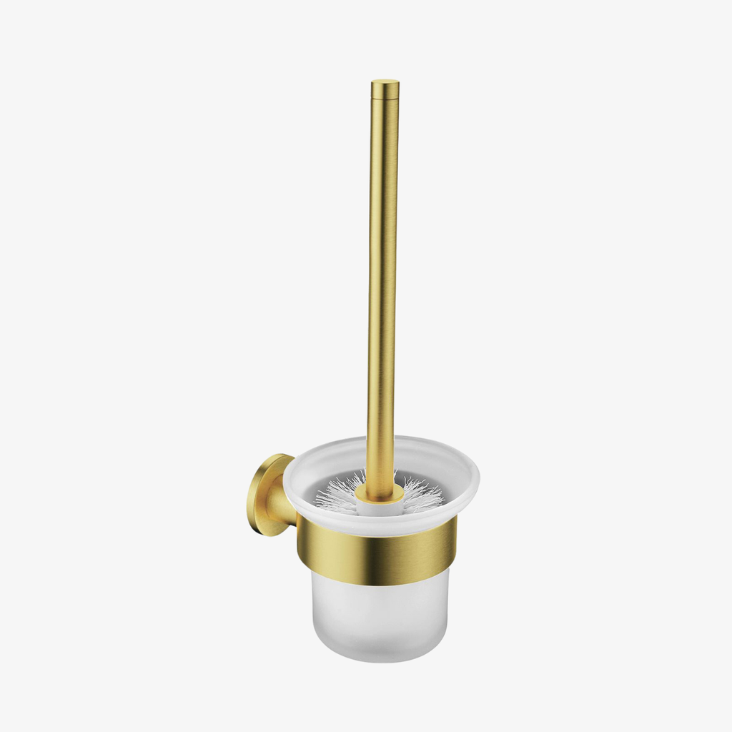 [20560001] Nolan Geborsteld Goud Toiletborstel en Houder Set