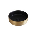 Goes Waskom Met Gouden Geborsteld Relief 36 cm - Zwart