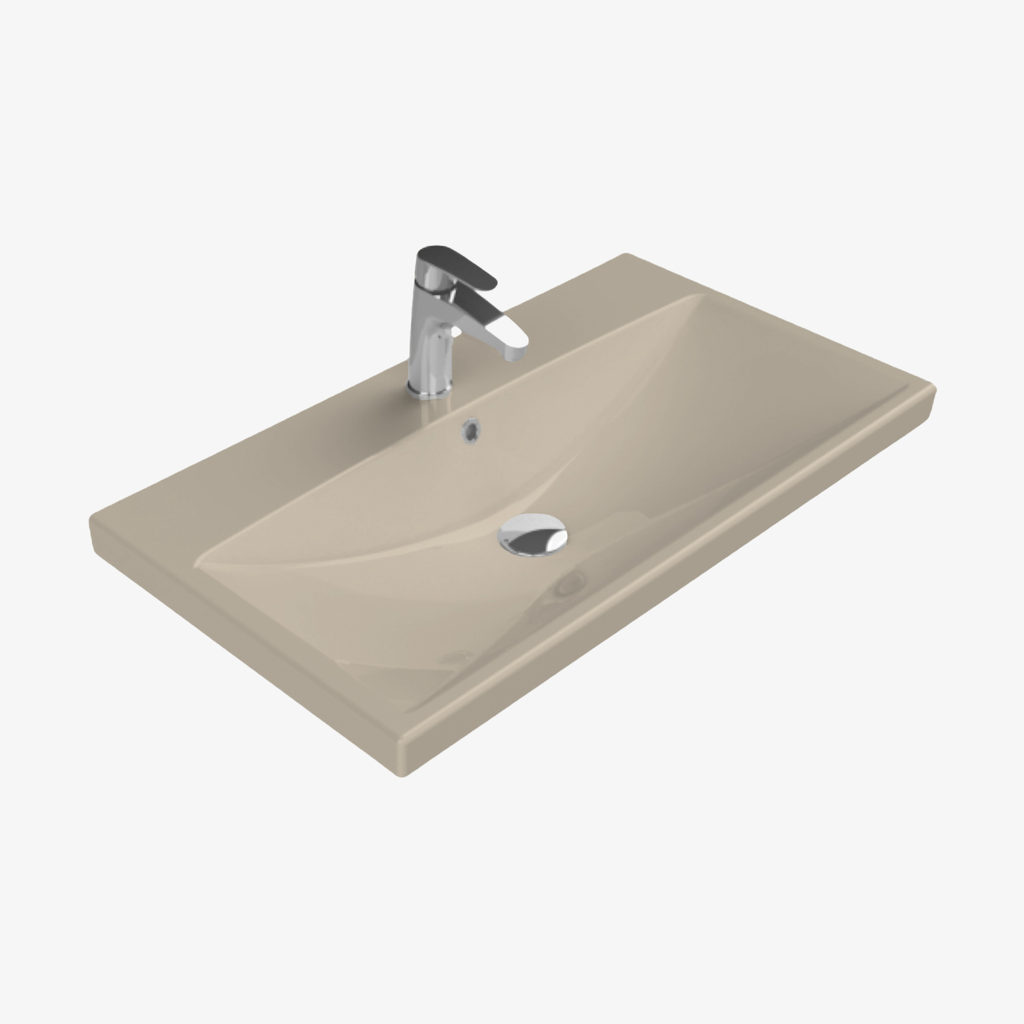 [10432099] Wastafel Keramische Elite Mat Cappucino 80x45 cm