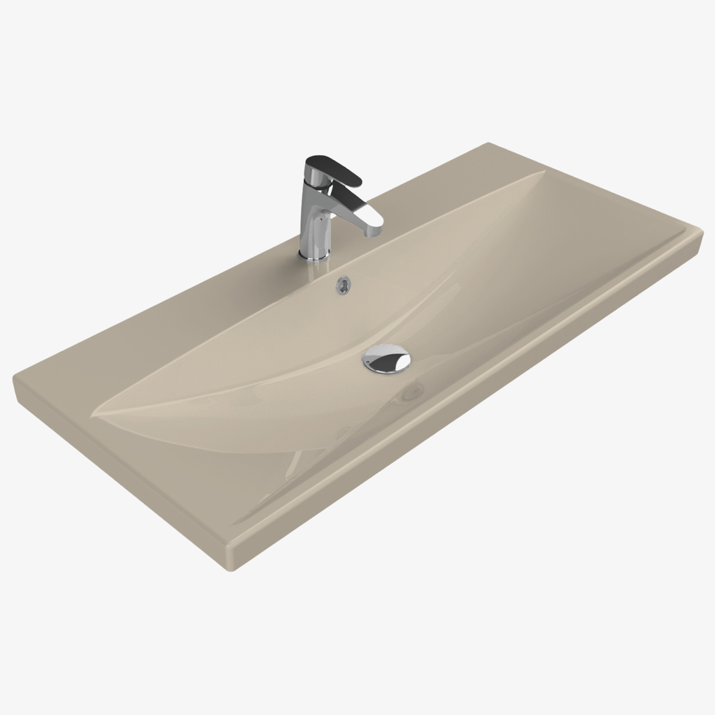 [10432103] Wastafel Keramische Elite Mat Cappucino 100x45 cm