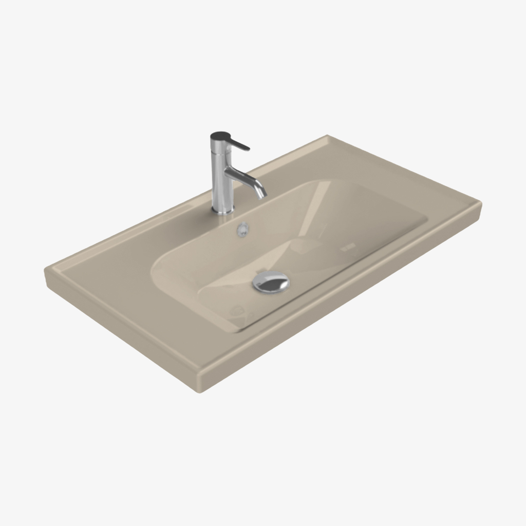 [10432107] Wastafel Keramische Frame Mat Cappucino 65x45 cm