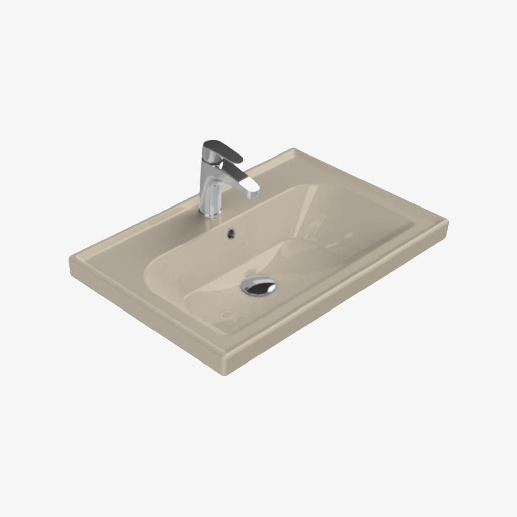 [10432111] Wastafel Keramische Frame Mat Cappucino 80x45 cm