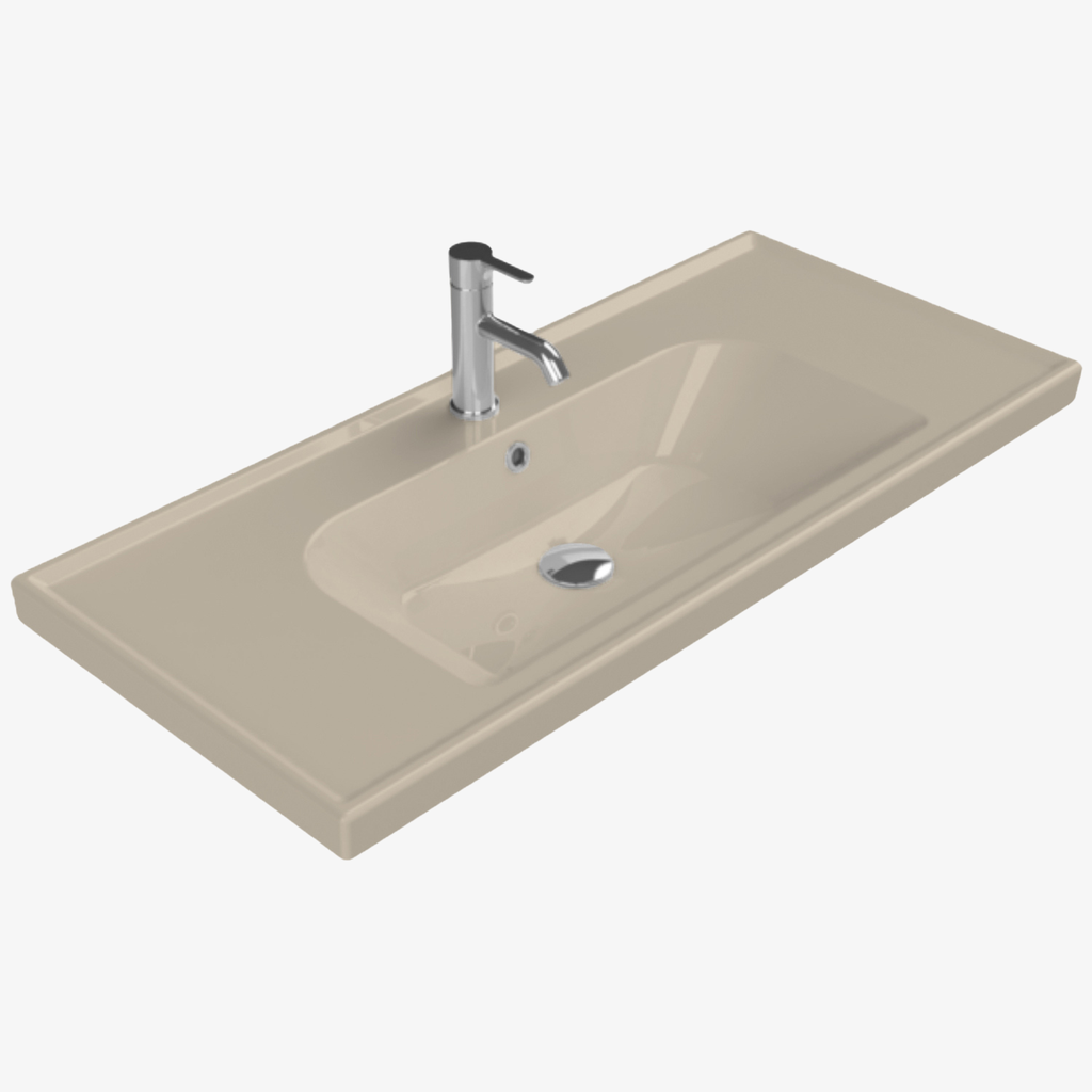 [10432115] Wastafel Keramische Frame Mat Cappucino 100x45 cm