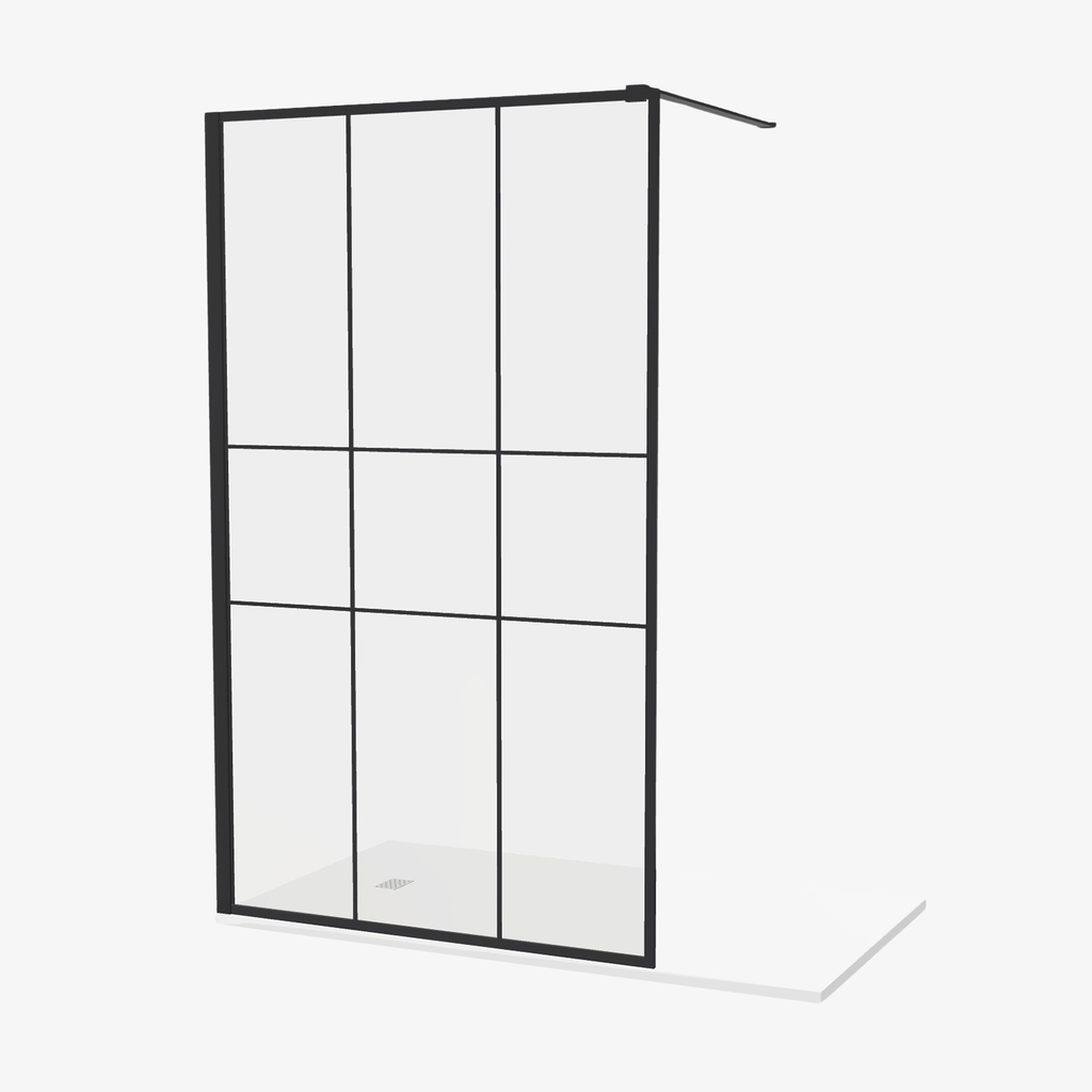 [20310043] Inloopdouche Liv 120 cm Zwart Mat Raster Easy Clean 8 mm veiligheidsglas Aluminuim profiel Nano-Coating