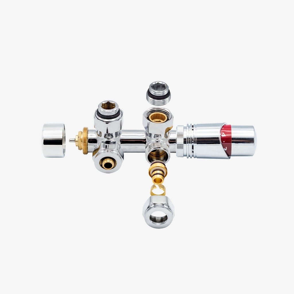 [20440002] Thermostatische Radiatorkraan Noor Haaks Chroom - 1/2Mx16/2 - M30