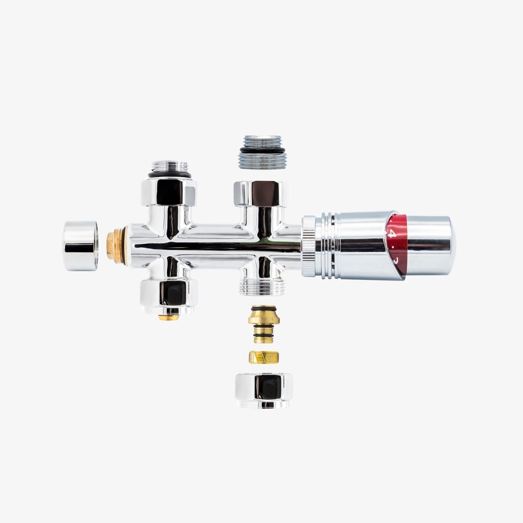 [20440001] Thermostatische Radiatorkraan Noor Recht Chroom - 1/2Mx16/2 - M30