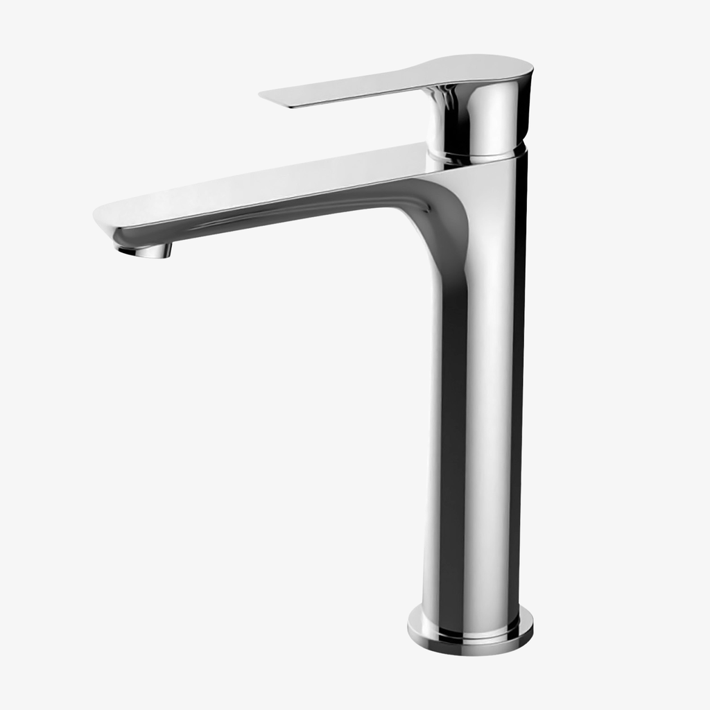 [20140018] Wastafelmengkraan Indy Eéngreeps 24,9 cm Opbouw Vierkant Chroom