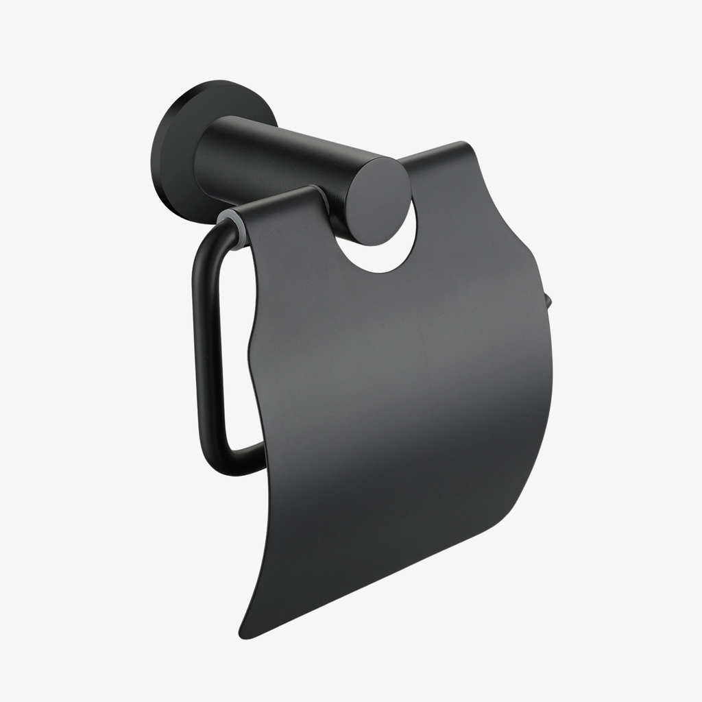 [20390050] Toiletrolhouder Xia met Klep Mat Zwart