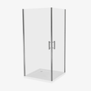 Kensi Douchecabine Vierkant Dubbele Swingdeur 90x90 cm Antikalk Helder Glas Chroom Profiel 6 mm Veiligheidsglas Easy Clean