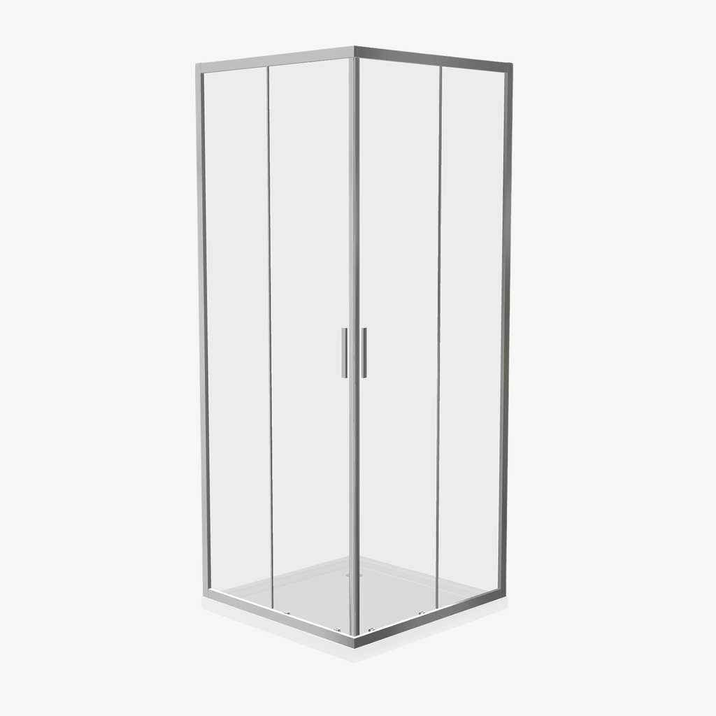 [20320003] Douchecabine Hoekinstap Leslie Chroom 80x80 cm 6 mm - Nano - Omkeerbaar