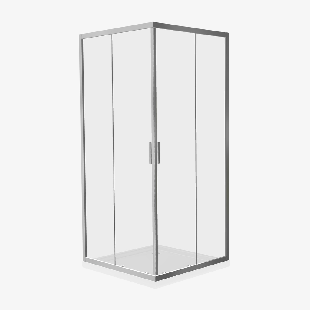 [20320004] Douchecabine Hoekinstap Leslie Chroom 90x90 cm 6 mm - Nano - Omkeerbaar