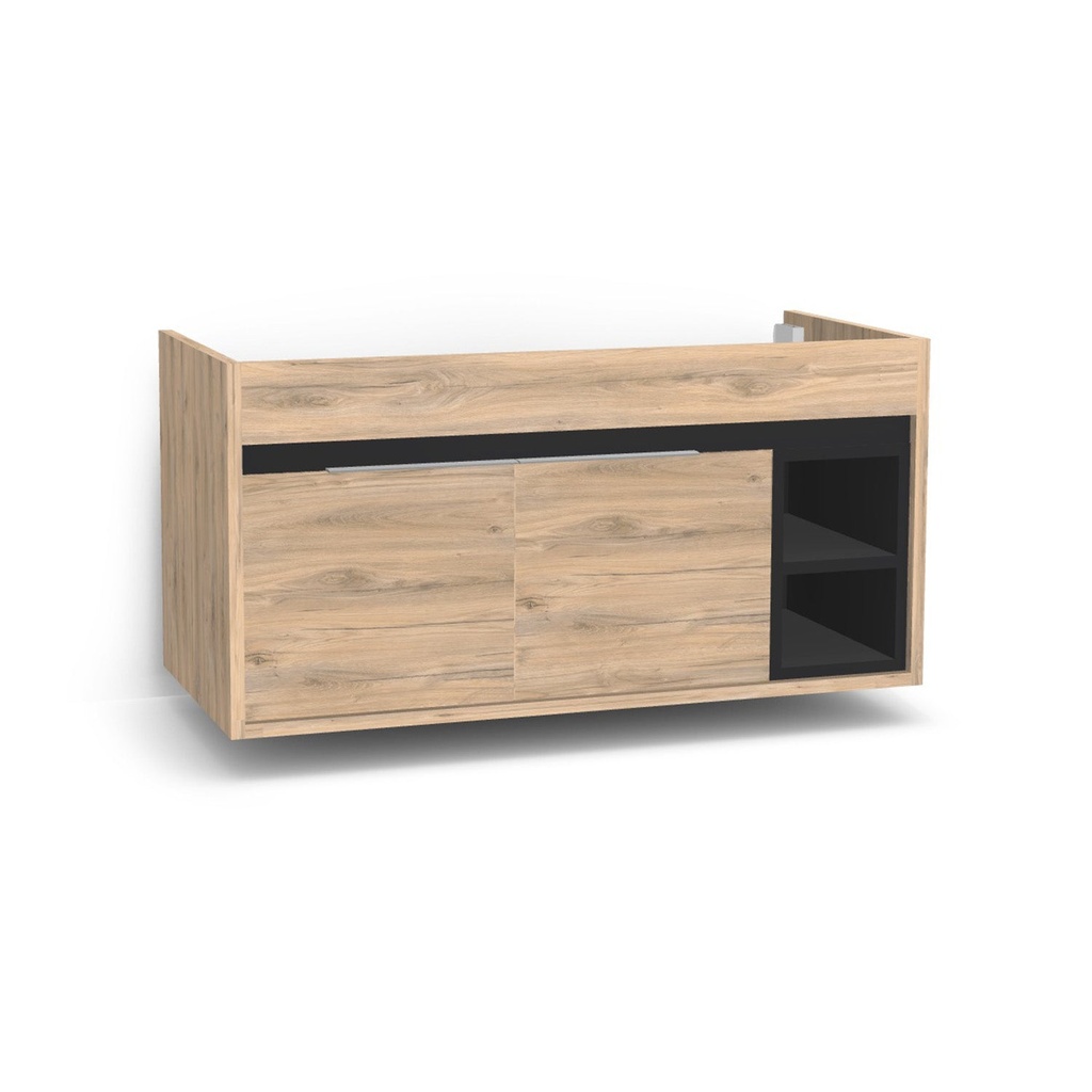 [C-AC-100-0K-DO] Aachen 100 cm Dorado - Onderkast MDF - Softclose semi handgreep 2 Deuren - Wastafelmeubel Voor Waskom