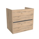 Berlin 65 cm Dorado - Onderkast MDF - Softclose greeploos 2 Lades Onder Elkaar - Wastafelmeubel Voor Waskom