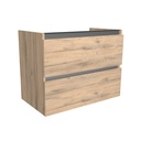 Bonn 80 cm Dorado - Onderkast MDF - Softclose greeploos - 2 Lades Onder Elkaar - Wastafelmeubel Voor Waskom