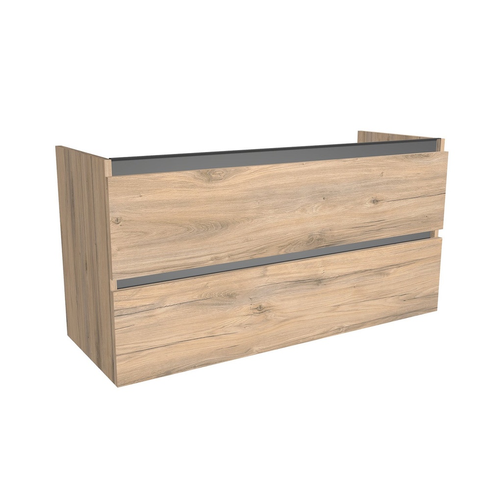 [T-BO-120-OK-DO] Bonn 120 cm Dorado - Onderkast MDF - Softclose greeploos - 2 Lades Onder Elkaar - Wastafelmeubel Voor Waskom