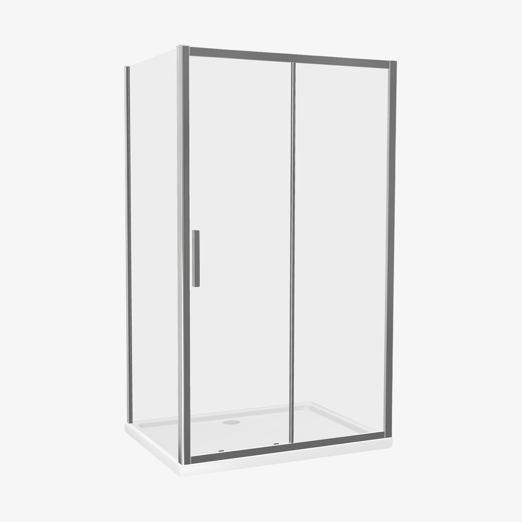 [20320014] Douchecabine Maria 120×90 cm Transparant Schuifdeur Rechthoek Glans Chroom