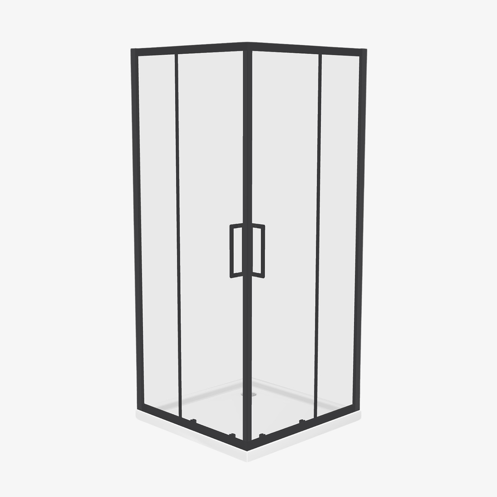 [20320020] Douchecabine Laura Zwart 90x90 cm 6 mm