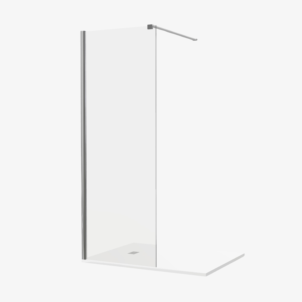 [20310019] Lola Inloopdouch 80 cm Antikalk Helder Glas Chroom Profiel 8 mm Omkeerbaar Veiligheidsglas Nanocoating