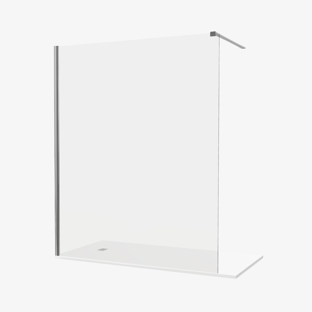 [20310024] Lola Inloopdouch 160 cm Antikalk Helder Glas Chroom Profiel 10 mm Omkeerbaar Veiligheidsglas Nanocoating