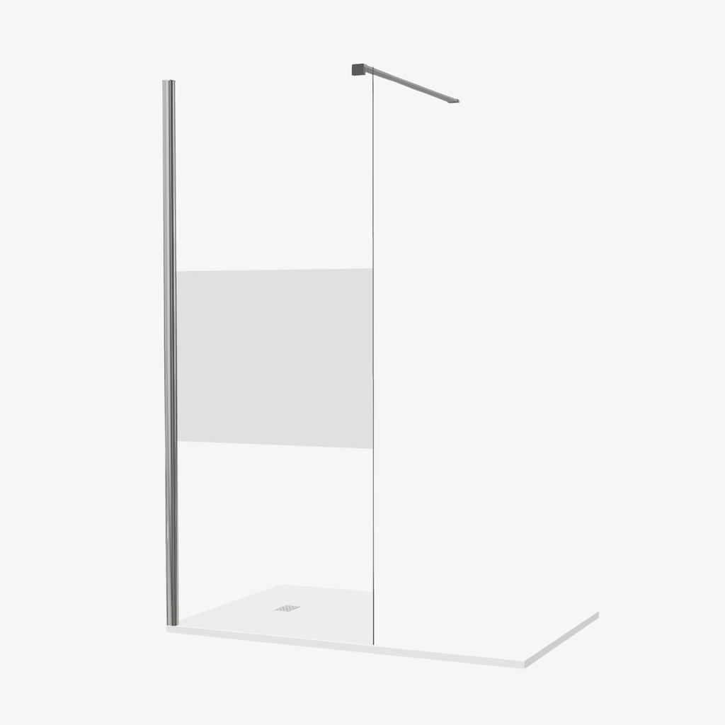 [20310001] Susan Inloopdouche 80 cm Helder / Mat Glas Veiligheidsglas 8 mm met Antikalk