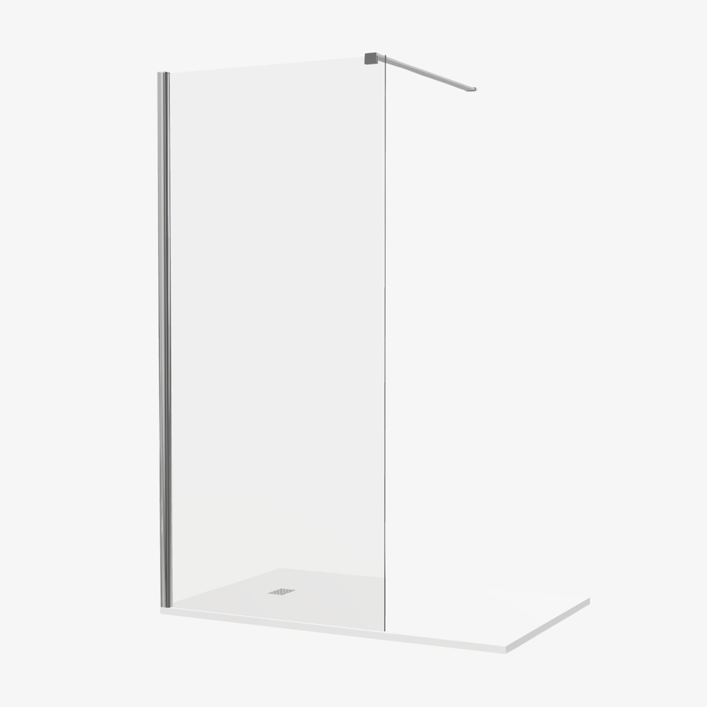 [20310021] Lola Inloopdouche 100 cm Antikalk Helder Glas Chroom Profiel 8 mm Omkeerbaar Veiligheidsglas Nanocoating