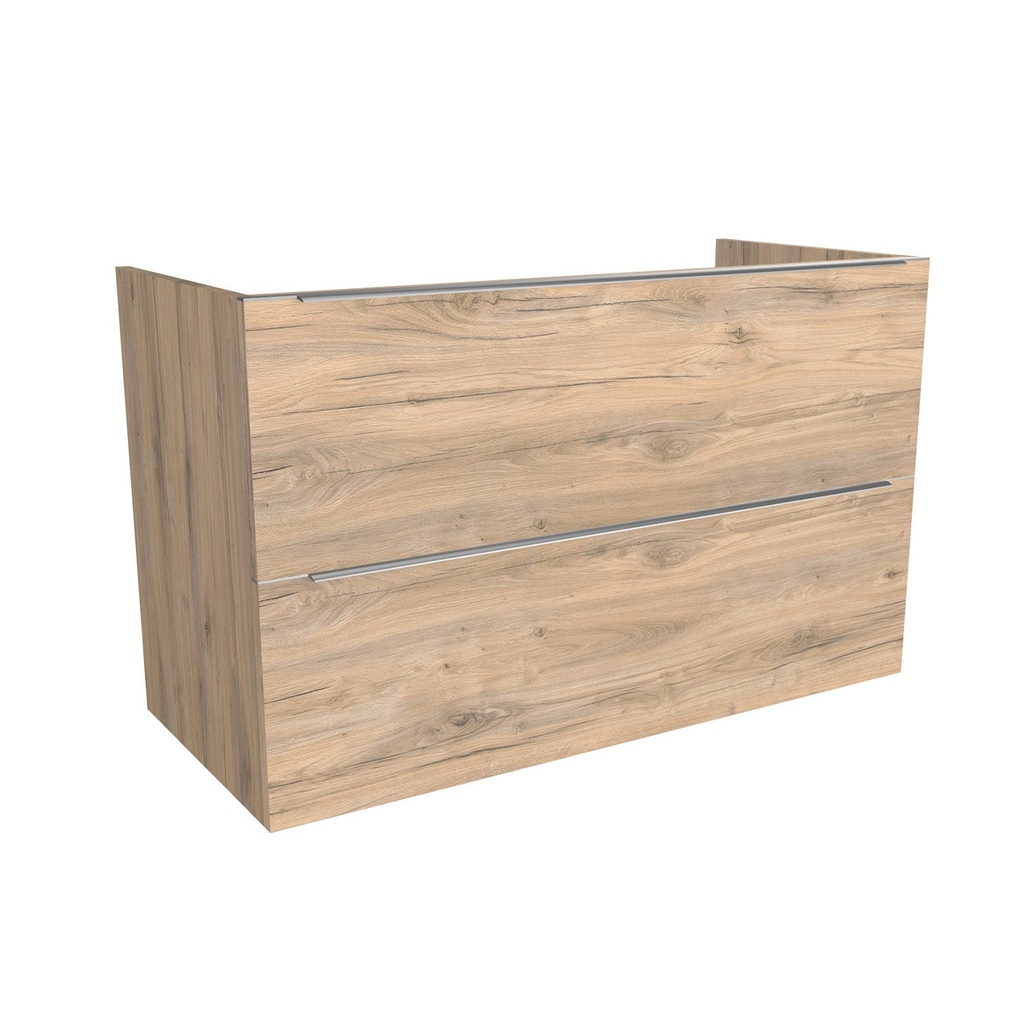 [T-FR-100-OK-DO] Frankfurt 100 cm Dorado - Onderkast MDF - Softclose Semi handgreep 2 Lades Onder Elkaar - Wastafelmeubel Voor Waskom