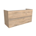 Frankfurt 120 cm Dorado - Onderkast MDF - Softclose Semi handgreep 2 Lades Onder Elkaar - Wastafelmeubel Voor Waskom