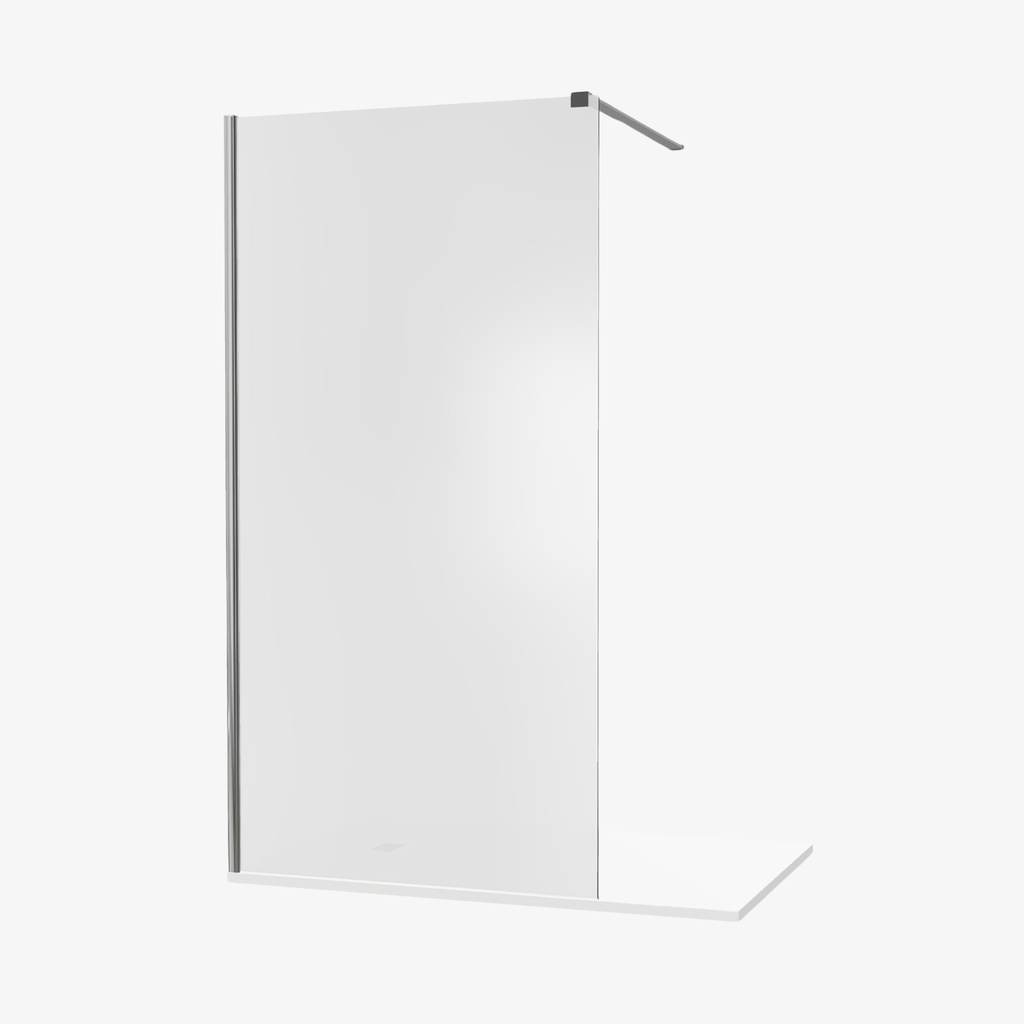 [20310013] Nicky Inloopdouche  Mat Glas 100 cm Chroom Profiel 8 mm Veiligheidsglas Melkglas Easy Clean