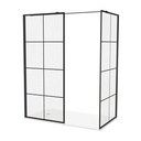 Inloopdouche Iris 120x80 cm Zwart Mat Raster Easy Clean 8 mm helderglas Aluminuim profiel Nano-Coating