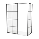 Inloopdouche Iris 120x90 cm Zwart Mat Raster Easy Clean 8 mm helderglas Aluminuim profiel Nano-Coating