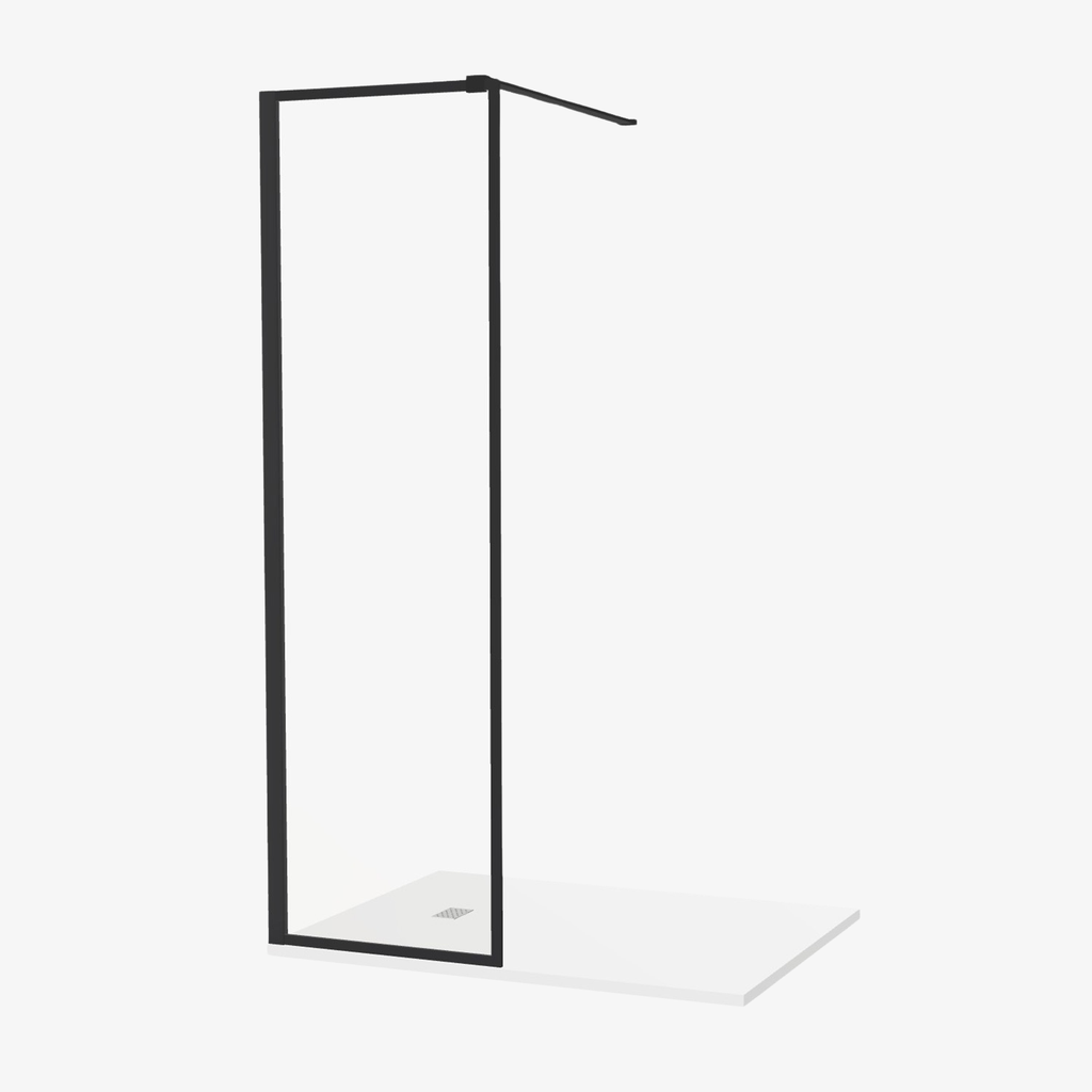 [20310047] Inloopdouche Lisa 60 cm Easy Clean 8 mm helderglas Zwart Mat Aluminuim profiel Nano-Coating