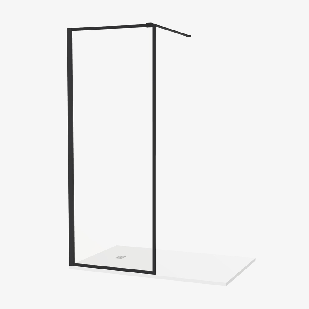 [20310049] Inloopdouche Lisa 80 cm Easy Clean 8 mm helderglas Zwart Mat Aluminuim profiel Nano-Coating