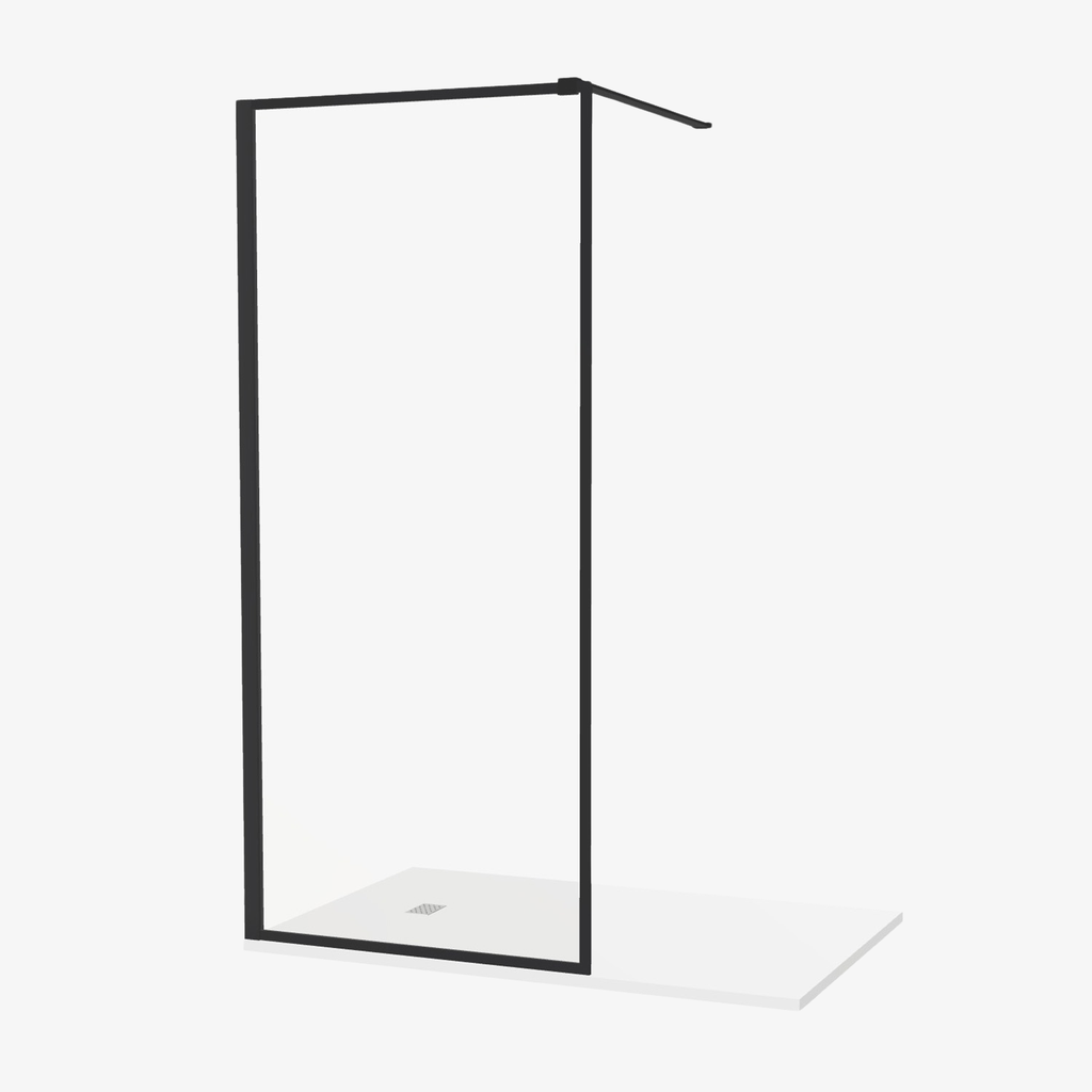 [20310050] Inloopdouche Lisa 90 cm Easy Clean 8 mm helderglas Zwart Mat Aluminuim profiel Nano-Coating