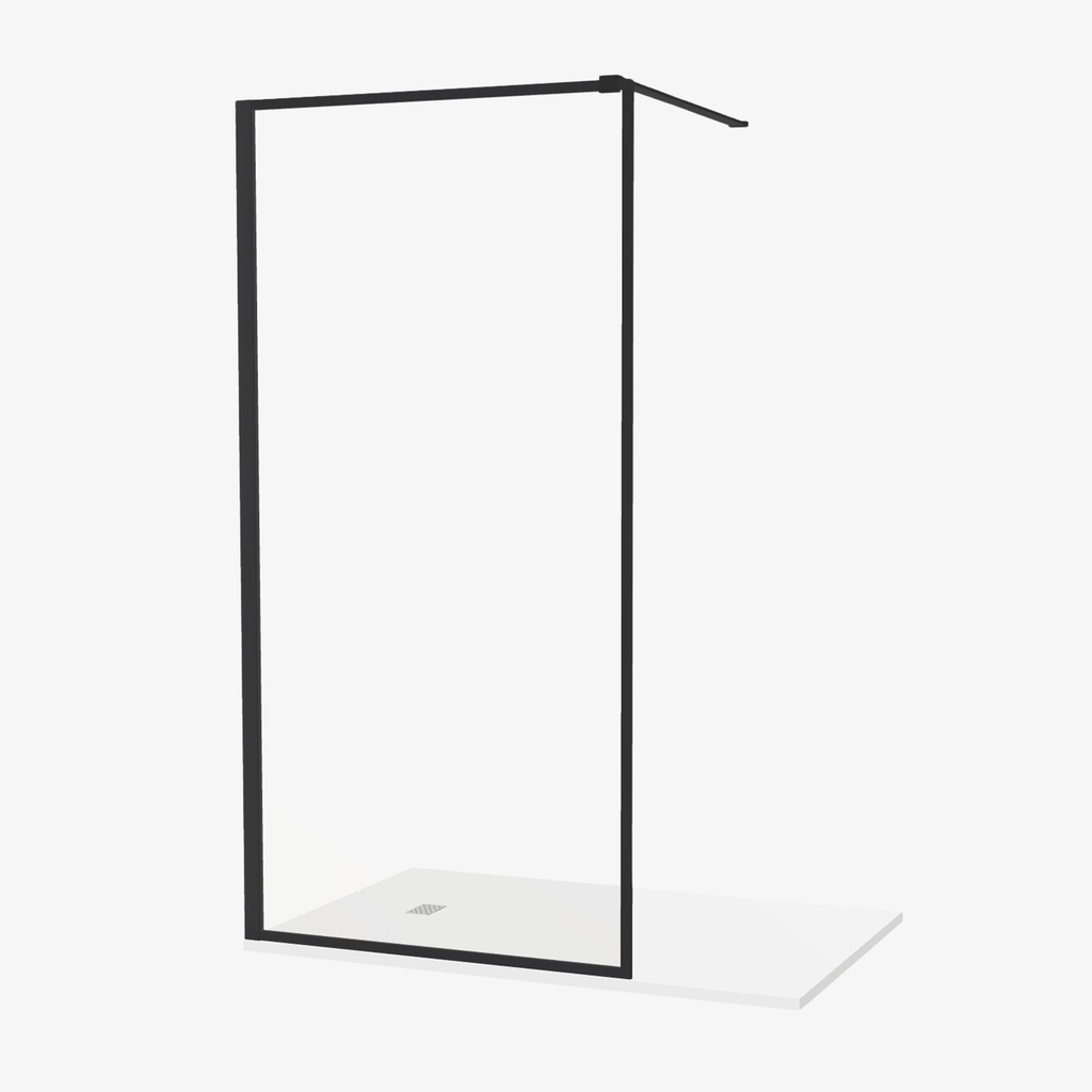 [20310051] Inloopdouche Lisa 100 cm Easy Clean 8 mm helderglas Zwart Mat Aluminuim profiel Nano-Coating