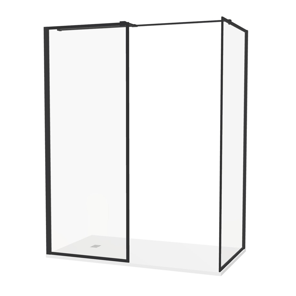 [20310054] Inloopdouche Lisa 120x90 cm Easy Clean 8 mm helderglas Zwart Mat Aluminuim profiel Nano-Coating