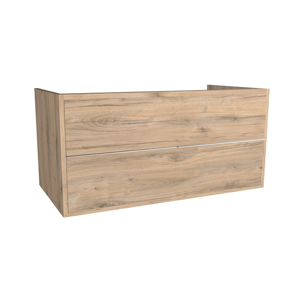 [A-ES-100-0K-DO] Essen 100 cm Dorado - Onderkast MDF - Softclose semi handgreep 2 Lades Onder Elkaar Wastafelmeubel Voor Waskom