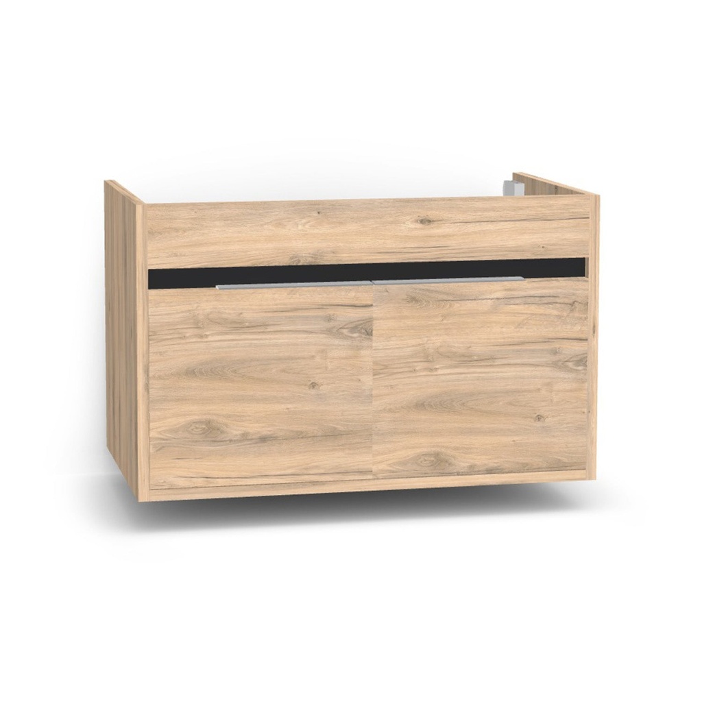 [B-KA-80-OK-DO] Kassel 80 cm Dorado - Onderkast MDF - Softclose semi handgreep 2 Deuren - Wastafelmeubel Voor Waskom