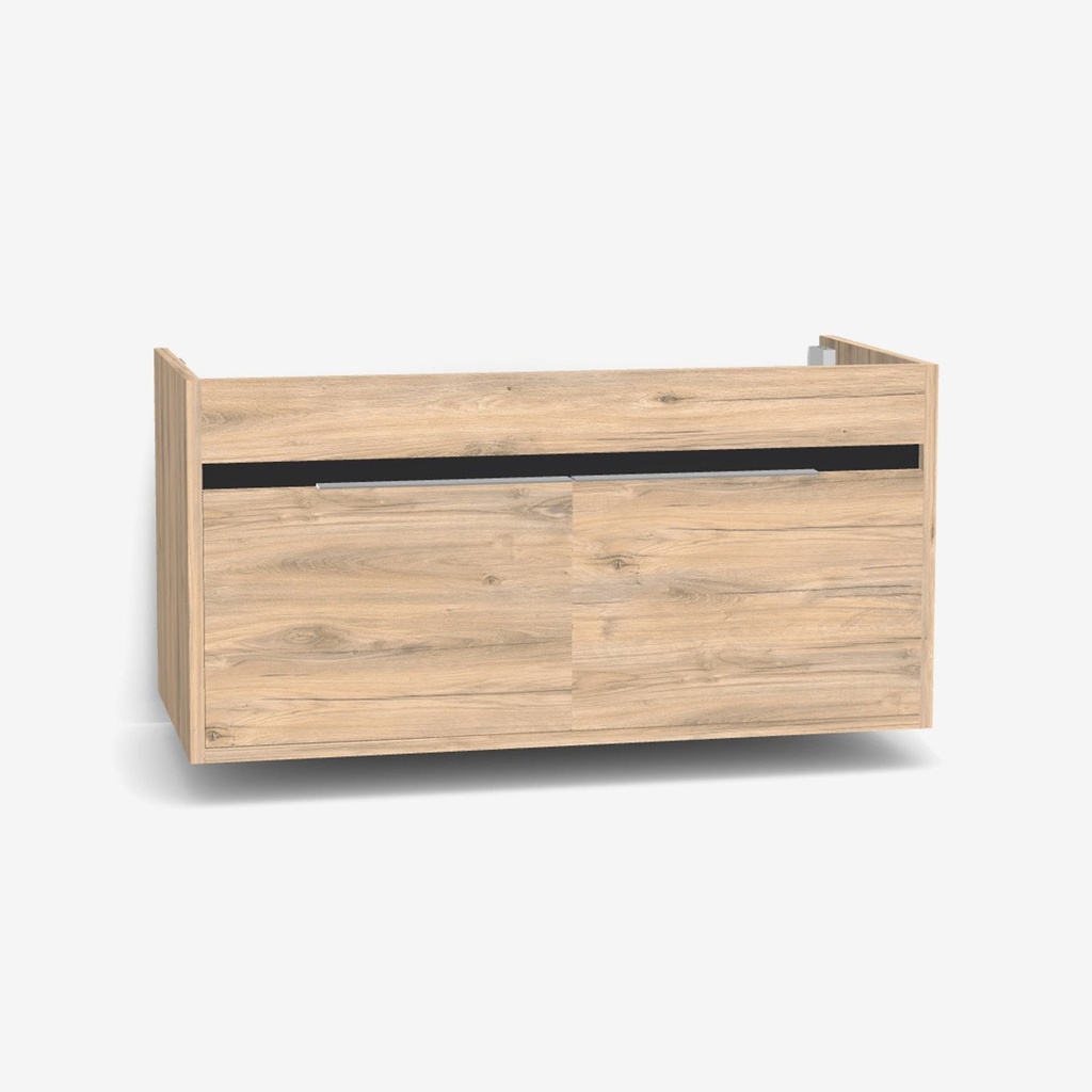 [B-KA-100-OK-DO] Kassel 100 cm Dorado - Onderkast MDF - Softclose semi handgreep 2 Deuren - Wastafelmeubel Voor Waskom