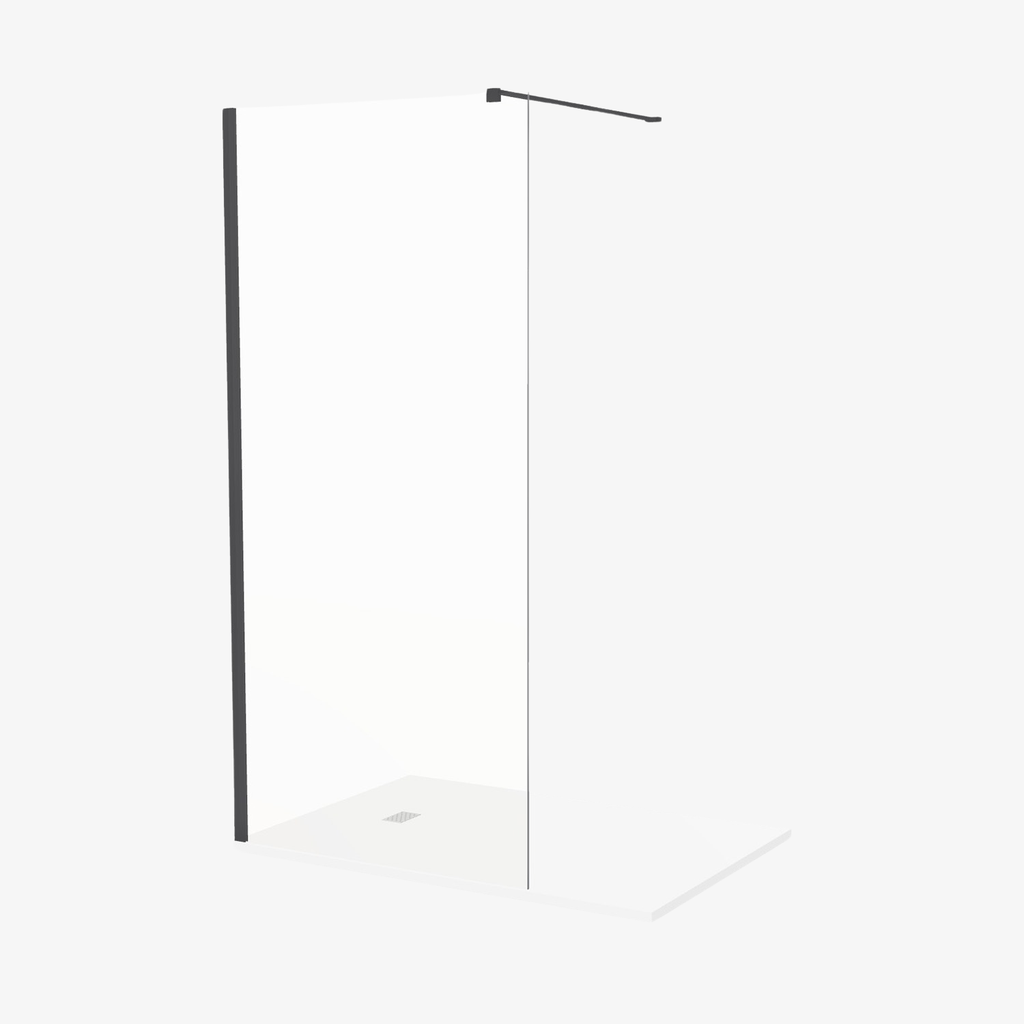 [20310059] Inloopdouche Xena 90 cm Mat Zwart Profiel Easy Clean 8 mm Veiligheidsglas Nano-Coating