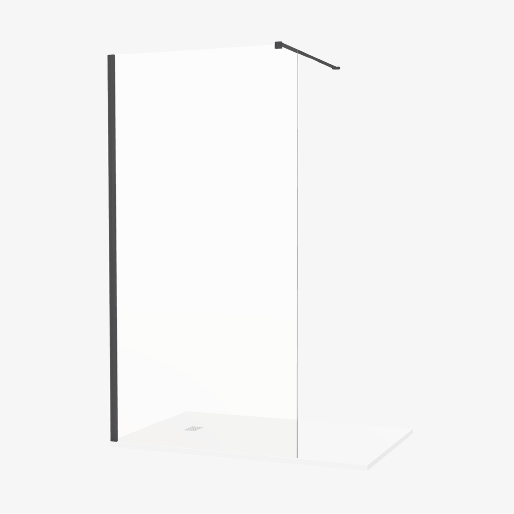 [20310060] Inloopdouche Xena 100 cm Mat Zwart Profiel Easy Clean 8 mm Veiligheidsglas Nano-Coating