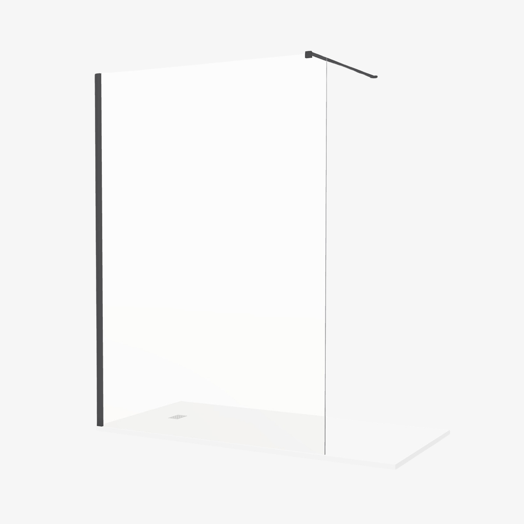 [20310061] Inloopdouche Xena 120 cm Mat Zwart Profiel Easy Clean 8 mm Veiligheidsglas Nano-Coating