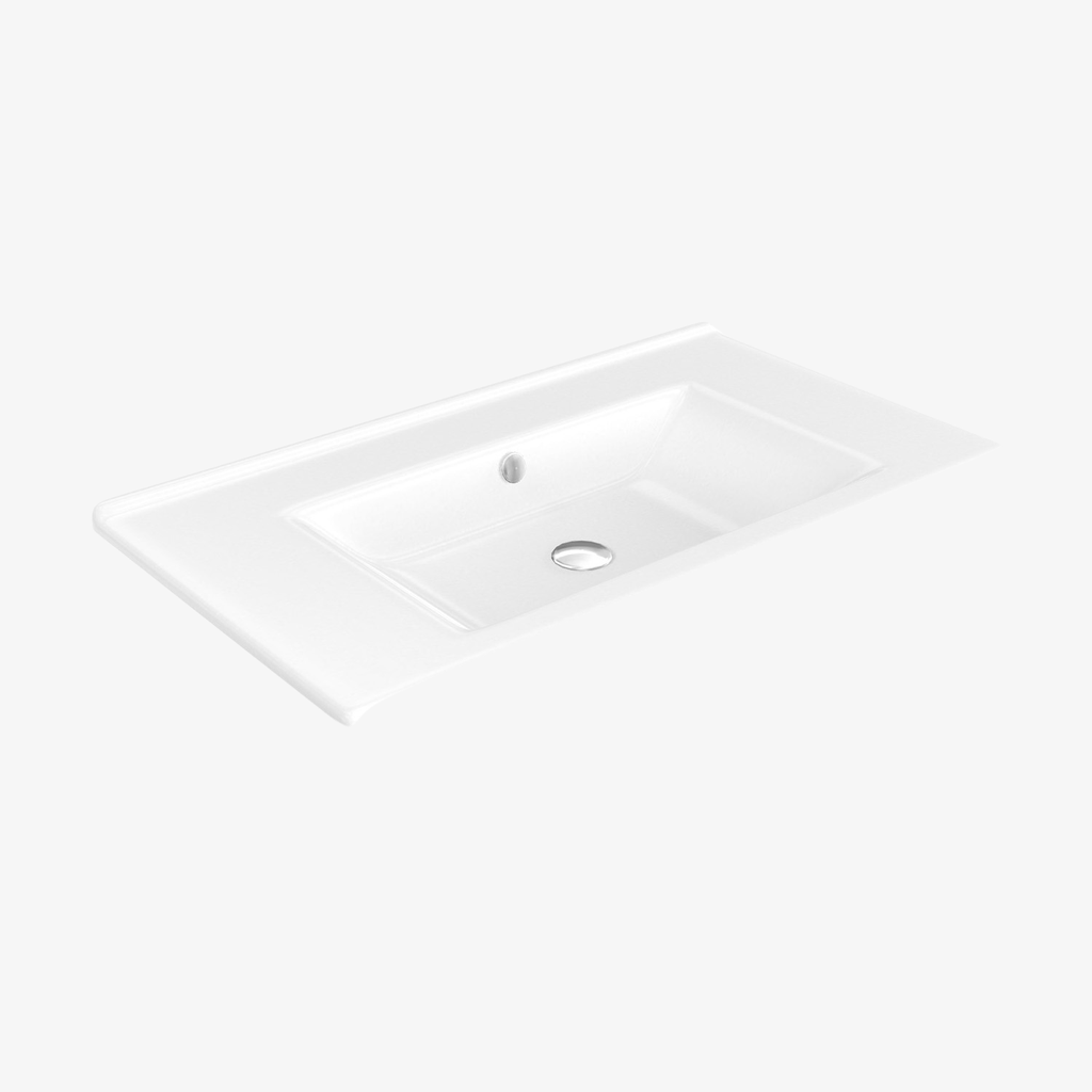 [W-IB-80-HW] Wastafel Keramische Ibiza Hoogglans Wit 80x50 cm