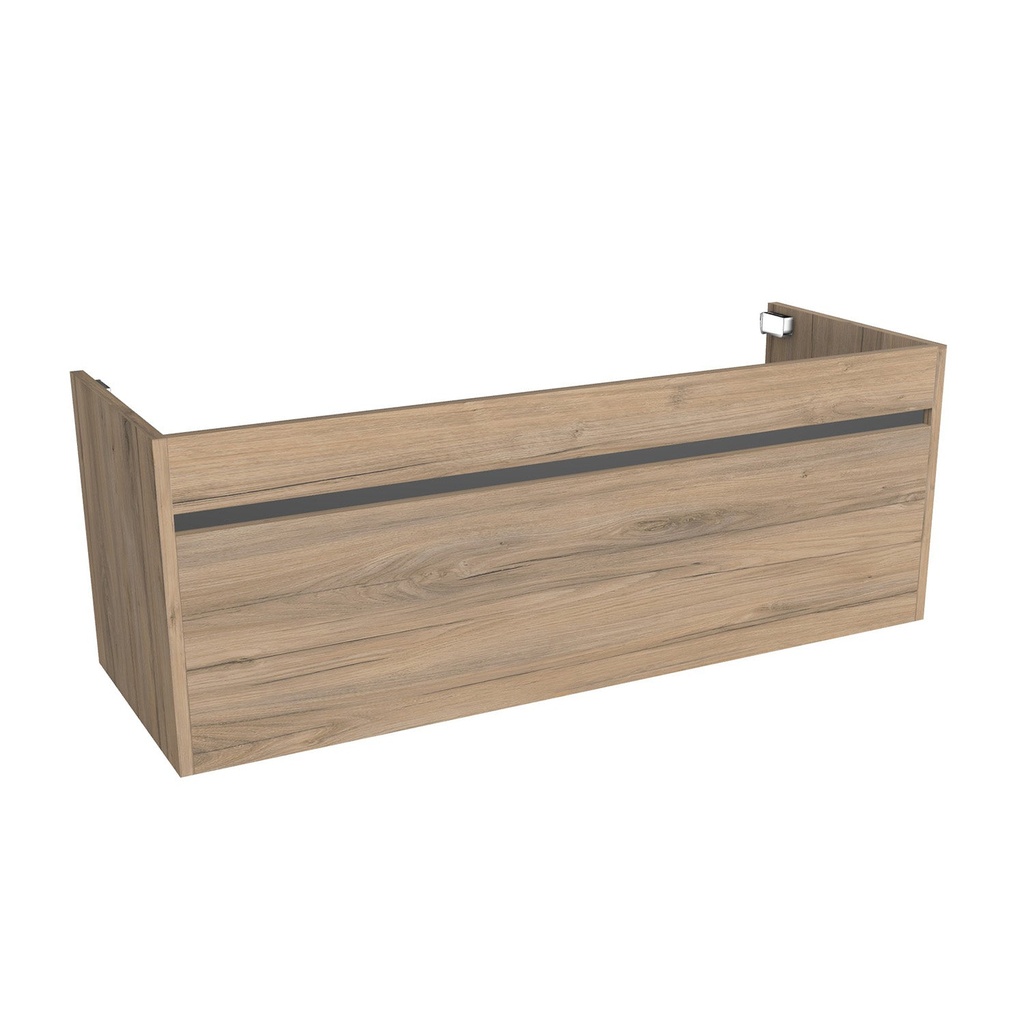 [B-AM-120-OK-DO] Amsterdam 120 cm Dorado - Onderkast MDF - Softclose Greeploos 1 Lade 1 Binnenlade - Wastafelmeubel Voor Waskom