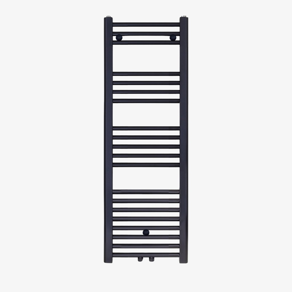 [20410022] Radiator Carice 120x40 cm Links-Rechts 458 Watt / Midden Mat Zwart