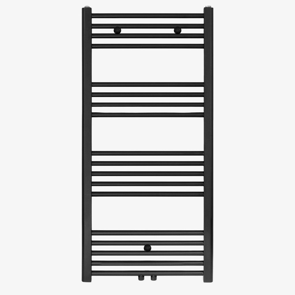 [20410028] Radiator Carice 120x60 cm Links-Rechts 616 Watt / Midden Mat Zwart